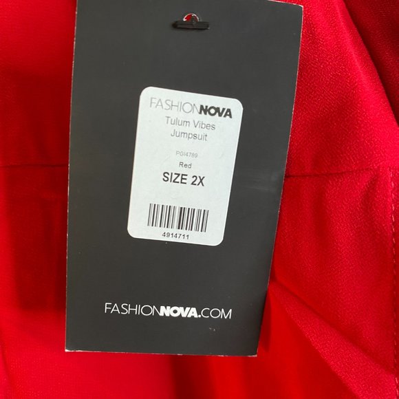 Fashion Nova Red Jumpsuit Size 2X - Picture 4 of 4